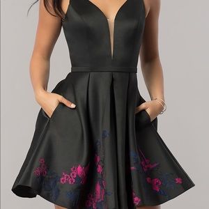 Black and pink homecoming dress